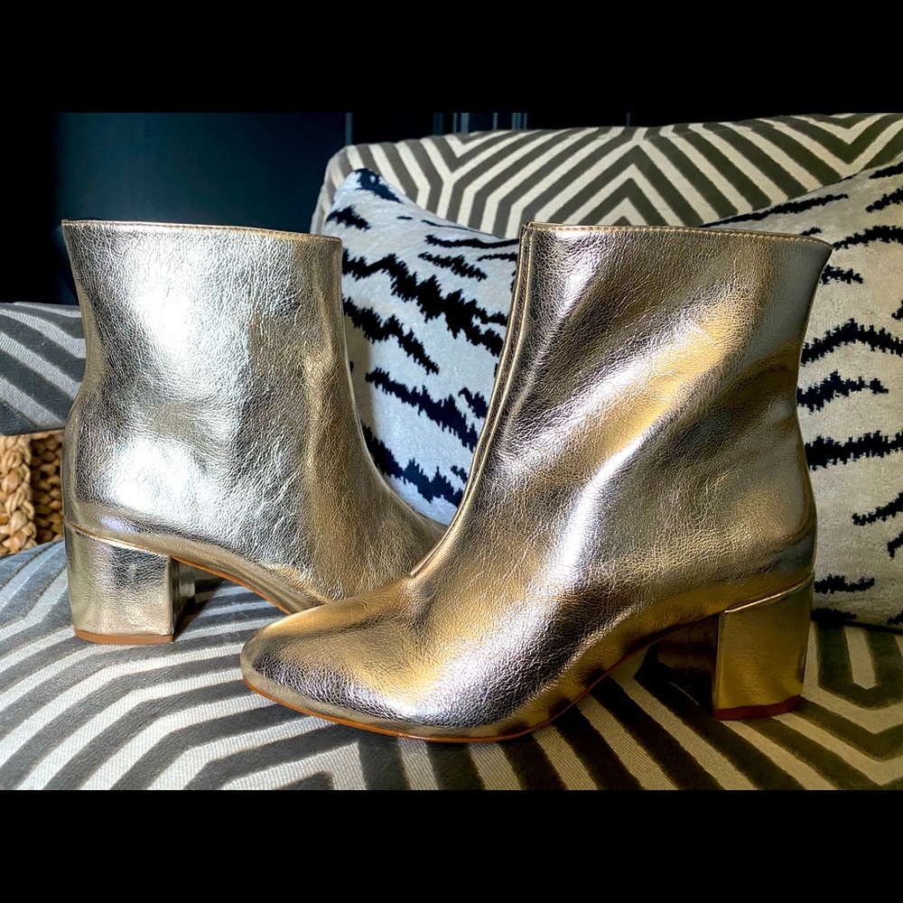 SCHUTZ Metallic Gold Booties 7.5